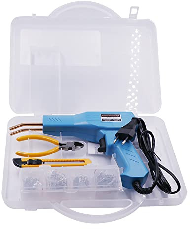 Toplionace Máquina de Soldadura de Plástico Portátil de 220V, Reparación de Parachoques de Coche, Antorcha de Soldadura de Fusión en Caliente, Soldador de Plástico de 50 W con Grapas de 200 Piezas