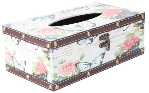 HEMOTON Kasten Toilettenpapierspender Vintage Serviettenkiste. Seidenpapierbox Vintage Holz Rechteckiger Gesichtstuchhalter Serviettenhalter Fürs Auto Hölzern Taschentuch Zylinder
