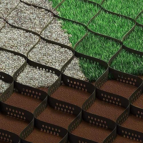 WHOCF Stabilisateur Gravier Géogrille de Stabilisateur Système de Machine à Paver Perméable Paysager de Patio de Bricolage, Grille D'allée Résistante Aux Charges Dalle Jardin