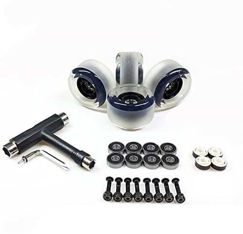 TGHY 4 Skateboard Räder Skateboard Rollen Ersatz Wheels Longboard Räder Rollen Leuchtend Rolle Skate Räder Cruising Räder Skateboardräder mit Lagern Rollschuh Räder 82A, 70mm,Schwarz