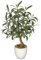 Hollyone Planta de Olivo Artificial Realista en Maceta de 45 cm, Planta Artificial Decorativa de Vegetación Sintética en Maceta Blanca para Decoración del Hogar, Baño, Sala de Estar