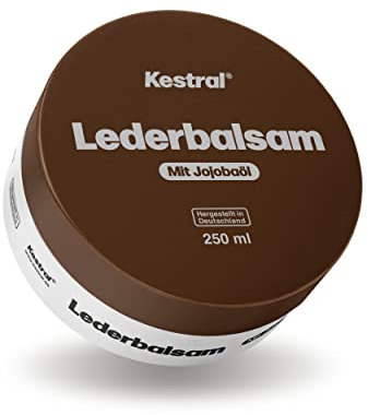 KESTRAL Lederbalsam mit Jojobaöl - farblos - für Leder & Kunstleder - Intensive Pflege & Schutz vor Alterung - Lederpflege für Auto, Motorrad, Ledercouch, Jacke, Schuhe & Bekleidung - Made in Germany