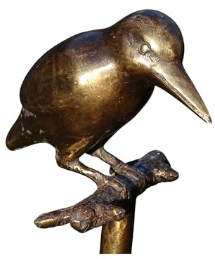 IDYL Bronze-Skulptur Eisvogel auf AST, 9 x 12 cm