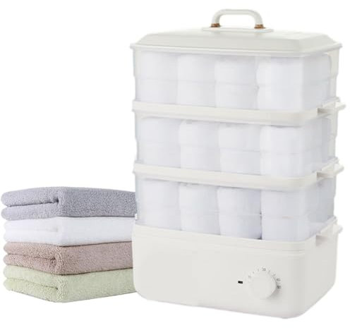 QUTBAG Secchio scaldasalviette, scaldasalviette a Vapore con Funzione temporizzata, scaldasalviette da Bagno Rimovibile con vaschetta raccogligocce e Piedini Antiscivolo per Il Bagno di casa 10L