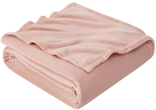 EHEYCIGA Kuscheldecke flauschig, weiche warme Fleecedecke 220x240 als Decke Sofa, Wohndecke oder Couchdecke überwurf, Grau Rosa