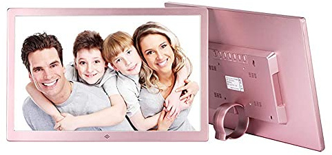 Spacmirrors 17 Inch Digital Photo Frame Hdmi Advertising Machine Led Smart Slideshow E-Albums Mp3/Mp4 Video Player Metal Wall-Mounted With Display Stand (Rosegold)