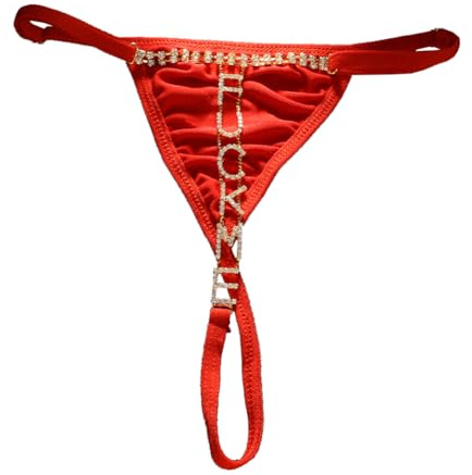 Strass FUCKME Tanga Taille Kette Glitter Kristall Niedrige Taille Höschen Strings Festival Rave Bikini G-String Taille Körperschmuck für Frauen