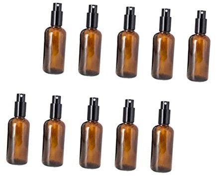 FRCOLOR 10piezas Botella De Spray Para Perfume Pulverizador De Vidrio Envase Para Cosméticos Botella De Subenvasado Pulverizador Vacío Para Llenar y Usar Viajes Color Marrón Unidades