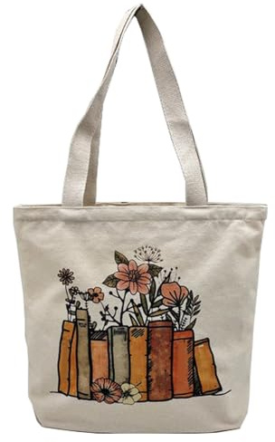 BROADREAM Jutebeutel Bedruckt Vintage, Jute Beutel, Einkaufstasche Bag, Canvas Tote Bag Aesthetic Vintage Taschen Groß Umhängetasche Stofftaschen für Damen Uni Arbeit