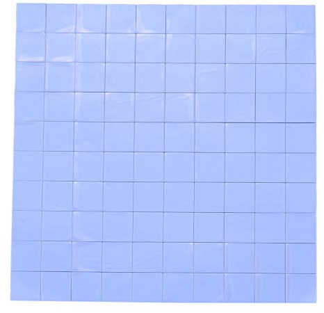 Grendly 100 almohadillas térmicas de silicona de 10 x 10 x 1 mm para disipador de calor conductivo, color azul, 074286