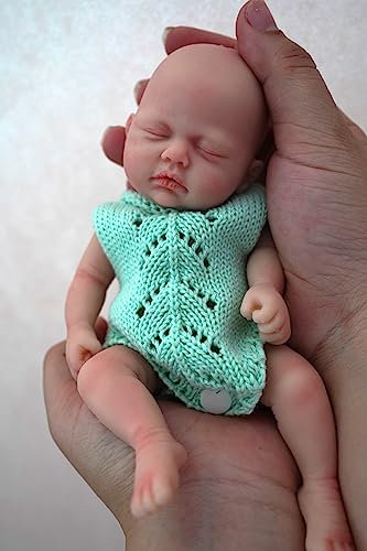 MYREBABY 7 Inch Reborn Baby Doll ，Silicone Doll Boy Jaden Mini Realistic Newborn Baby Dolls Silicone Full Body Stress Relief-01