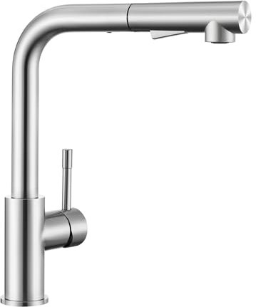 Sofetiy Wasserhahn Küche Ausziehbar, Küchenarmatur mit Brause Zwei Wasserstrahlarten, Hochdruck Armatur Küche, Spültischarmatur Edelstahl Gebürstet, Einhebel Mischbatterie Küche 360° Drehung