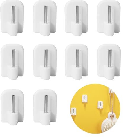 10 Stück, Gardinenhaken Selbstklebend, Klebehaken Gardinenstange Haken, Klebehaken Gardinenstange Klein, Für Gardinenstangen Vitragestangen Gardinenhalter Vorhänge, Dekohaken (Weiß)