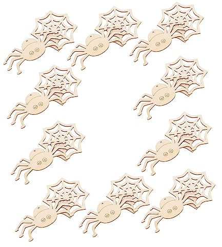 TEHAUX 60stücke Unvollendete Halloween Holzschneiden Dekorationen Für Spiderweb Und Spider Design Bastelmaterialien Für Halloween Festlichkeiten