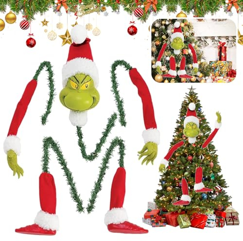 Weihnachtsgrinch mit Armen und Beinen Christbaumschmuck Grinch Elfenbein Arm