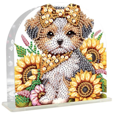 DCIDBEI Pintura de Diamantes Servilletero 15 x 15 cm Diamond Painting Dispensador de Servilletas Papel Soporte de la Servilleta de Manteles para Cocina Restaurante y Bar Decoración Perro