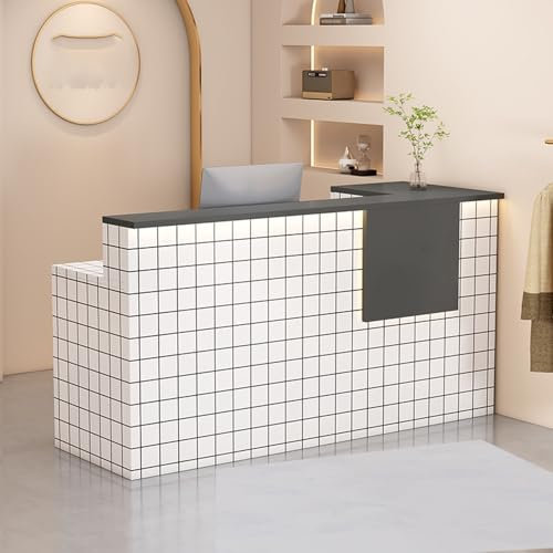 Empfangstheke,Bürotheke,Modern Rezeptionstheke,Einfaches Design,stabile Tragfähigkeit,geeignet for verschiedene Szenen wie kleine Bekleidungsgeschäfte,Supermarkttheken usw. (muss installiert werden)(G