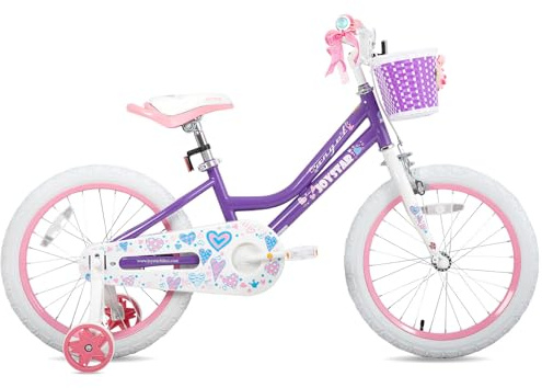 JOYSTAR Angel 14/16/18 Inch Kids Bike for 3-8 Years Old Girls,14/16/18 Inch Girls Bikes with Stabilisers and Basket,multiple colors