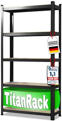 casa pura Schwerlastregal 150 x 75 x 30 cm schwarz | Steckregal, Lagerregal, Standregal, Stecksystem ohne Werkzeug montierbar