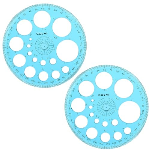 cobee 2 Stück Kreisschablone zum Zeichnen, Kreis Schablonen zum Malen mit 16 Kreisen, Zeichenschablone Kreis Lineal Multifunktionales Quilling Schablone Messschablonen für Zeichenhilfen