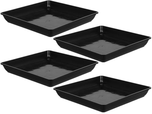BESPORTBLE Sottovaso Quadrato per Piante: 4 Sottovasi in Plastica per Piante Sottovaso da 30 Cm Sottovaso da Giardino per Vasi di Piante