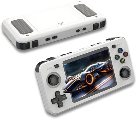 R36H Consola de Juegos portátil 128G,3.5 Pulgadas IPS Pantalla portátil Retro Gaming 8H Tiempo de Juego con 2500mAh,Consola de Juegos Retro incorporada 23+ emuladores y 22000+ Juegos clásicos,Blanco