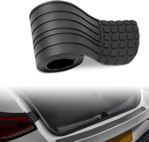 MeYuxg Kratzfester Gummi-Stoßstangenschutz 104×9cm Zuschneidbar, 0,3cm Dick,Kratzfest und Abriebfest,Selbstklebender Ladekantenschutz Kofferraum,Autozubehör für Meisten Autos,SUVs
