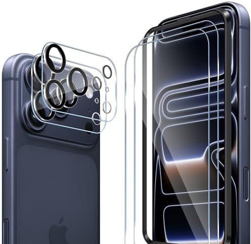 ELYCO Schutzfolie für iPhone 17 Pro Max für Panzerglas, 2+2 Stück | 2 Stück Schutzglas + 2 Stück Kameraschutz, 9H Härte Anti-Kratzer, HD Klar Displayschutzfolie