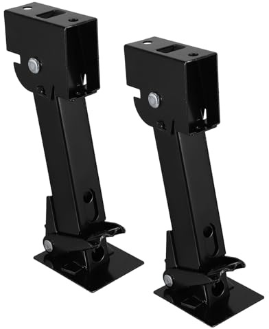 Abaodam Martinetto Stabilizzatore per Rimorchio e Camper, Set 2 Pezzi in Acciaio Resistente Nero, Cric di Supporto Compatto per Riparazioni Sicure in Spazi Ristretti