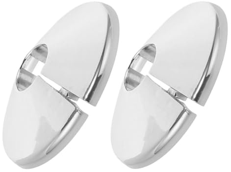 Copertura Rotonda per Tubo Fissaggio a Scatto 2 Pezzi 12-15mm | Placca Decorativa per Tubi Acqua e Riscaldamento, Stile Argento, Installazione Semplice per Case e Centri Commerciali