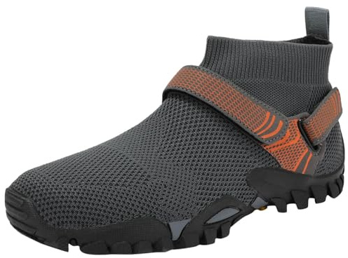 Zapatos de senderismo para hombre, zapatos de trekking, zapatos de montaña, de malla, transpirables, suela suave, zapatos descalzos, para exteriores, secado rápido, zapatos acuáticos, suela gruesa