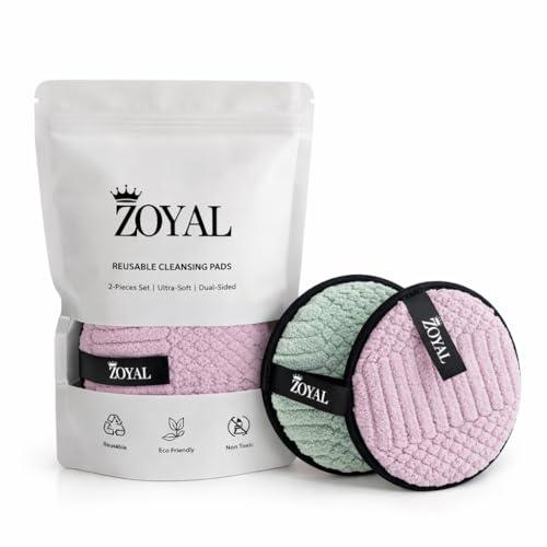 Reusable Facial Sponges Cleansing Pads – Advanced Fibre Technology Face Cleaning Pads – Gentle Exfoliation & Makeup Removal – Suitable for All Skin Types – Pack of 2
