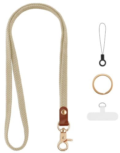 AOOSU Cordon Tour de Cou, Porte Badge Lanière, Cordon de Cou, Lanyard Strap Neck, Nylon Lanières Porte Badge avec Anneau en Métal pour d'Identification, Clés, Téléphone Portable