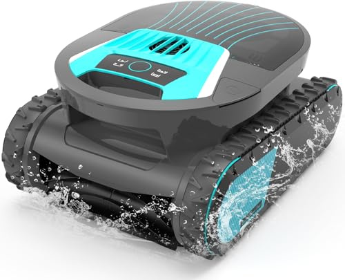 BRINBO Pleco PRO Robot Piscina Pareti e Fondo, Autonomia 210 Min, Linea d'Acqua, Doppio Filtro, 7 modalità, Gestione Via App, per Piscine Fino a 200 m²,Titanio
