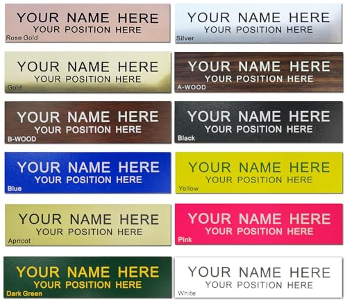 Personalized Office Name Plate | Customize Wall/Door Sign | Name Plate Choose Color 2x10 250 x 50 mm