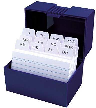Herlitz Karteikasten mit 100 Karteikarten / Lernbox / DIN A8 / Farbe: blau