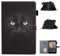LMFULM® Case for Amazon Fire 7 2015/2017/ 2019 (7.0 Inch) PU Magnetic Leather Case Protective Shell Holster with Sleep/Wake Stand Case Flip Cover Black Cat