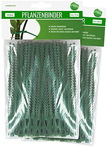 Pflanzwerk® Pflanzkübel Pflanzenbinder - 100 Stück - 24cm Universalbinder Kabelbinder Astbinder Pflanzen Rankhilfe Kletterhilfe *100% WITTERUNGSFEST * *100% ÖKOLOGISCH* *10 Jahre GARANTIE*
