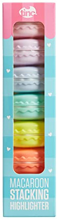 Tinc Novelty Macaroon Stacking School Highlighter - set med 5, flerfärgad (MACSTKHL)