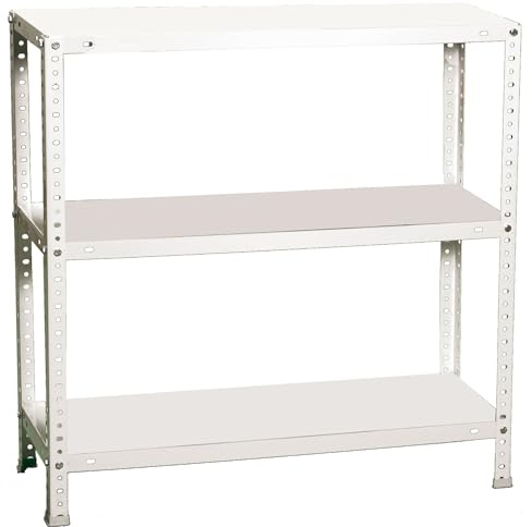 Simonrack Schwerlastregal, Lagerregal, 90x80x50 Metallregal, Kellerregal, Biegestelle 75 kg, 3 Fachböden, Weiss - Advantage