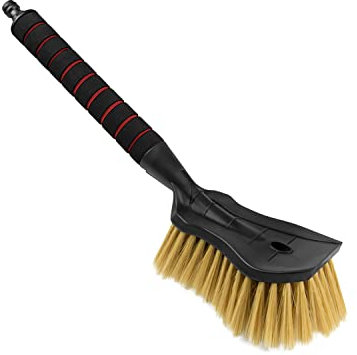 ToM PaR Brosse de Lavage I Brosse à Eau I avec raccord d'eau I Ouverture Rapide du Robinet d'eau | Poils Doux, Fins et délicats I Poignée Confortable I Voiture | Jardin | Longueur:44 cm I Rouge