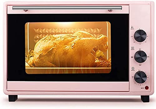 RKYRRKI Horno Multifunción 40 L，1600W Asador Función Aire Circulante Temporizador 60 Minutos Puerta Cristal Doble Iluminación Interior Cocina Horno Convección Útil