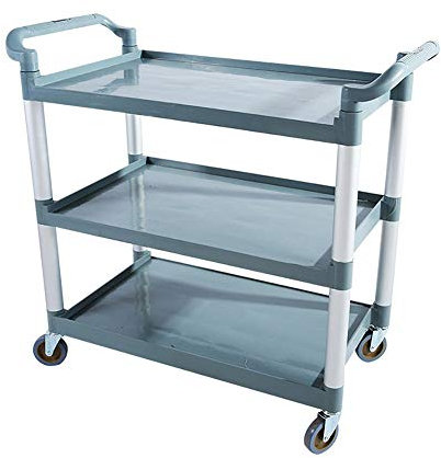 Carros, Carro de Cocina de 3 Niveles con Ruedas, Carro de Servicio de Limpieza de Hotel de plástico Conveniente para restaurantes, Capacidad de 100 kg