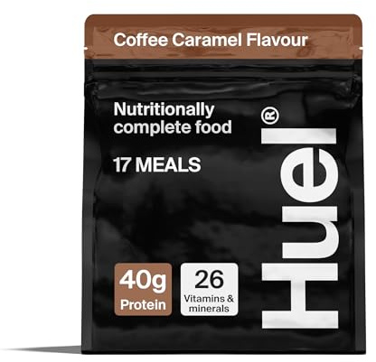 Huel Black Edition High Protein Complete Meal Replacement, 17 Meals, Coffee Caramel Flavour, 40g of Protein Per Serving, Ready Meals, Vegan Protein Powder, Gluten-Free, Non-GMO