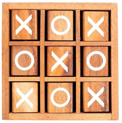 Engelhart – 350380- Holz Tic Tac Toe, XO Game – Logikspiel – Familienspiel – ökologisch – 14 cm x 14 cm x 4 cm