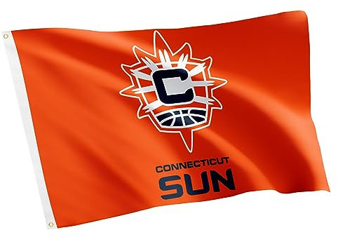Connecticut Sun Flag Team WNBA Women's National Basketball Association 100% Polyester Indoor Outdoor 3ft x 5ft Flag (Orange)