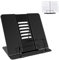 Metal Book Stand, Holder - Portable Sturdy Multifunctional Reading Rest for Recipes, Textbooks, Tablet & Music Books - 20 x 19 cm Black