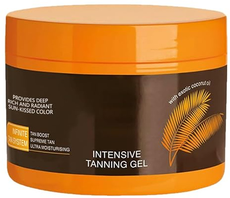 GOUDE Gel de bronceado intensivo de 150g, crema de bronceado, aceite bronceador, crema de solárium, bronceador facial corporal, crema de loción autobronceadora (1PCS)