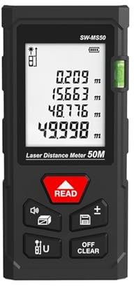 Medidor de Distancia láser Telémetro Digital 100m 70m 50m Telémetro Lazer Cinta métrica Regla Ruleta Medidor Herramienta Alta precisión(SW-MS50 Saver)