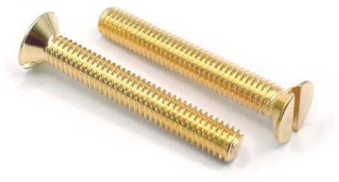 Messing-Schraube mit Senkkopf + Schlitz - DIN 963 - gelb (M8 x 20, 10 Stück)